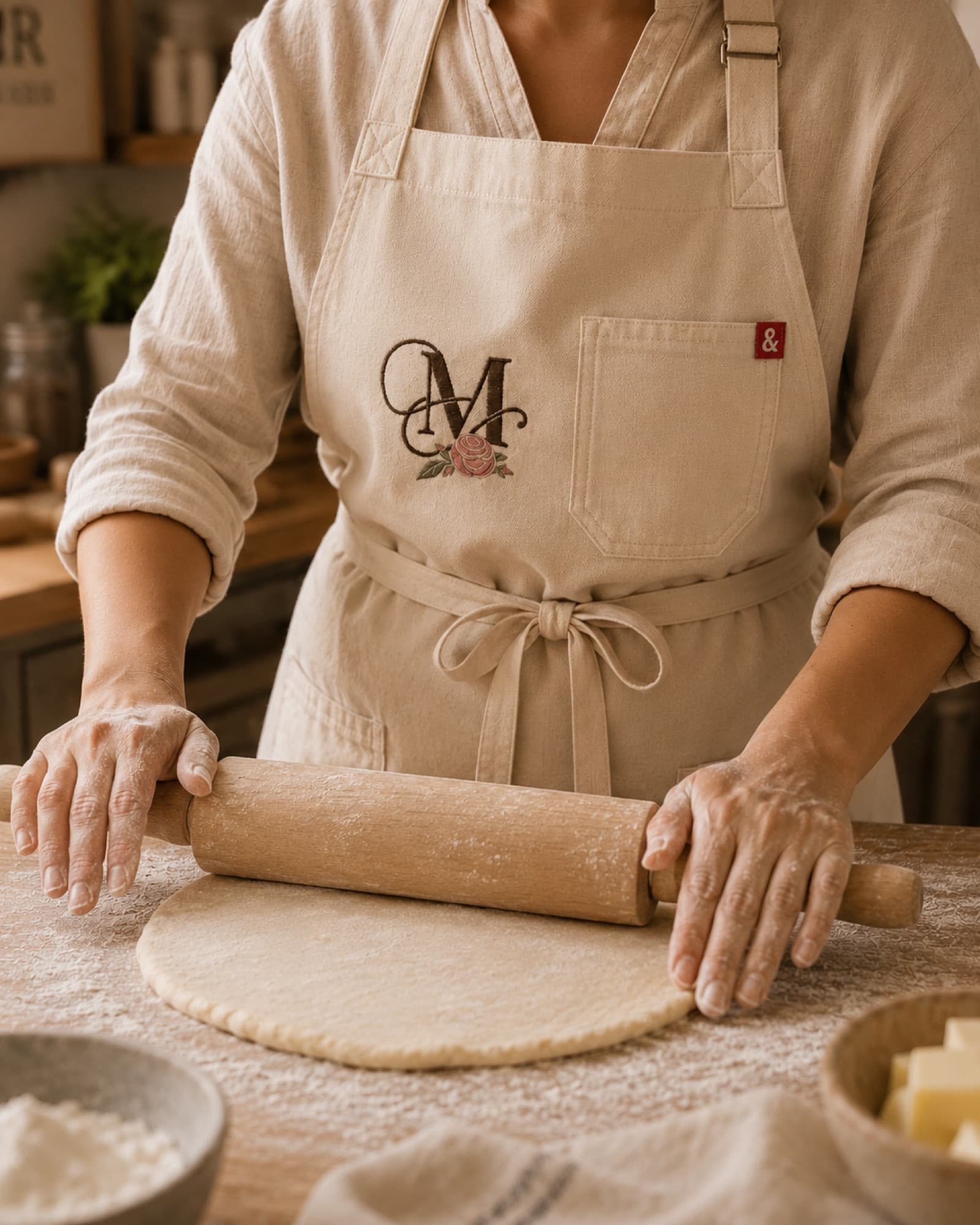 Baker in a Merlen Bakehouse apron